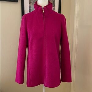 J. Crew Fuchsia Funnel Neck Zip-Up Coat